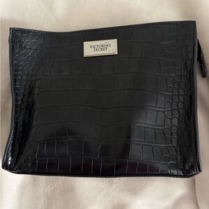 Victoria's Secret Black Embossed Toiletry Bag